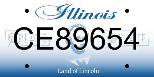 CE89654 Illinois License Plate