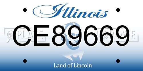 CE89669 Illinois License Plate