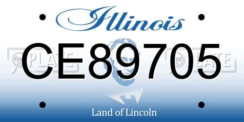 CE89705 Illinois License Plate