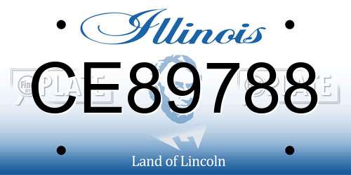 CE89788 Illinois License Plate