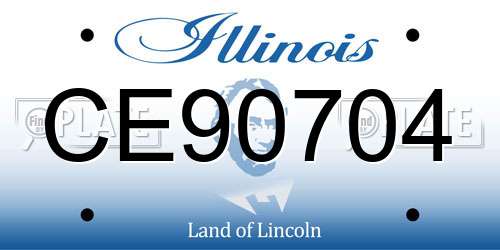 CE90704 Illinois License Plate