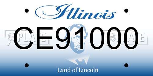 CE91000 Illinois License Plate