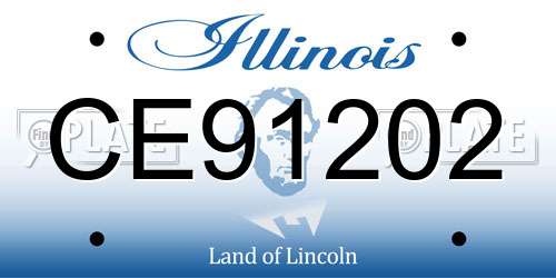 CE91202 Illinois License Plate