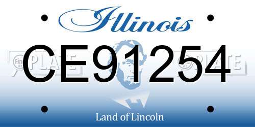 CE91254 Illinois License Plate