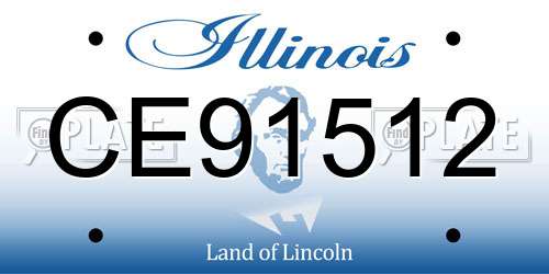 CE91512 Illinois License Plate