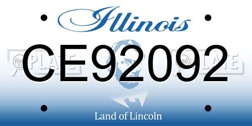 CE92092 Illinois License Plate