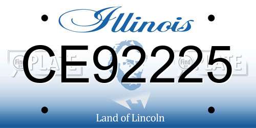 CE92225 Illinois License Plate