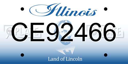 CE92466 Illinois License Plate