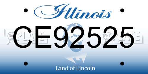 CE92525 Illinois License Plate
