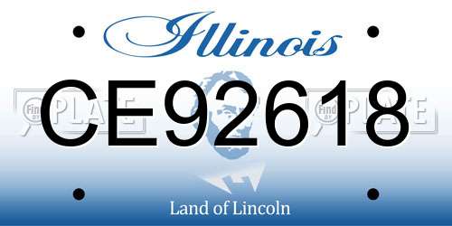 CE92618 Illinois License Plate