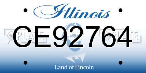 CE92764 Illinois License Plate