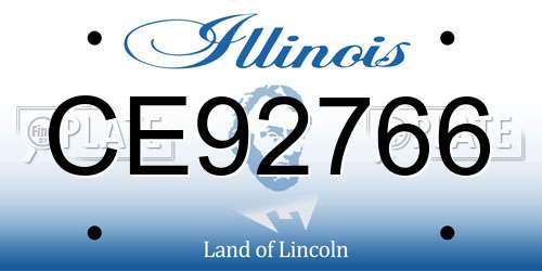 CE92766 Illinois License Plate