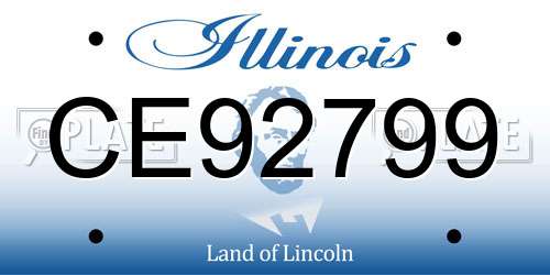 CE92799 Illinois License Plate