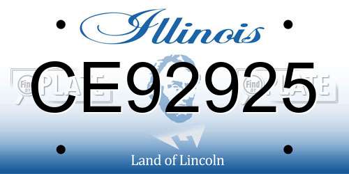 CE92925 Illinois License Plate