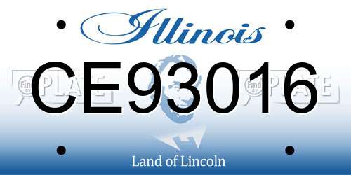 CE93016 Illinois License Plate