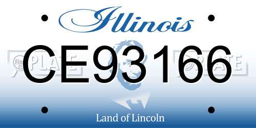 CE93166 Illinois License Plate