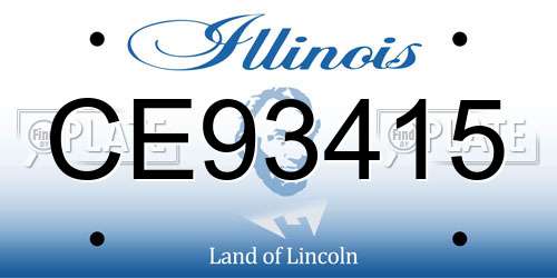 CE93415 Illinois License Plate