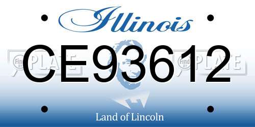 CE93612 Illinois License Plate