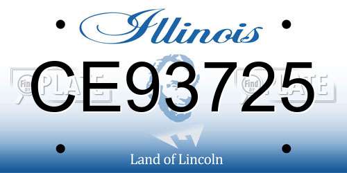 CE93725 Illinois License Plate
