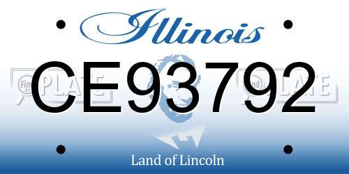 CE93792 Illinois License Plate