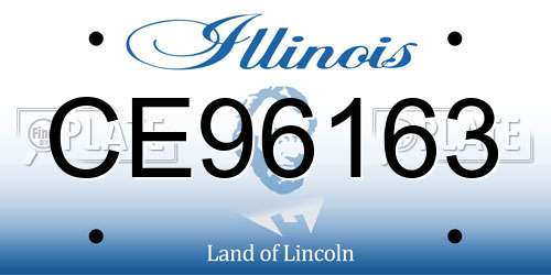 CE96163 Illinois License Plate