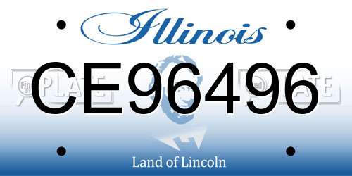 CE96496 Illinois License Plate