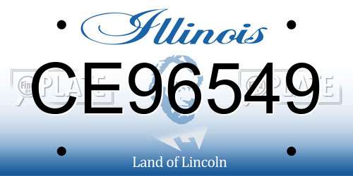 CE96549 Illinois License Plate