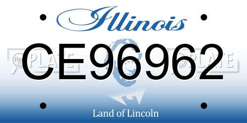CE96962 Illinois License Plate