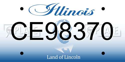 CE98370 Illinois License Plate