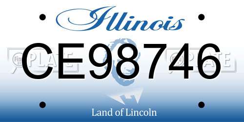 CE98746 Illinois License Plate