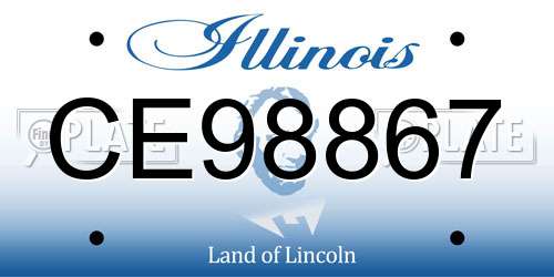 CE98867 Illinois License Plate