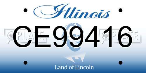 CE99416 Illinois License Plate