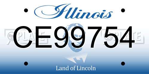 CE99754 Illinois License Plate