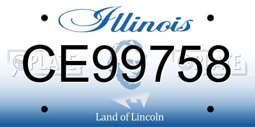 CE99758 Illinois License Plate