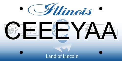 CEEEYAA Illinois License Plate
