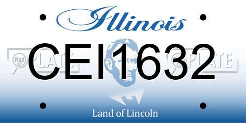 CEI1632 Illinois License Plate