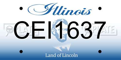 CEI1637 Illinois License Plate