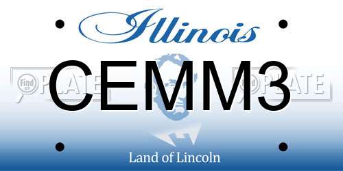 CEMM3 Illinois License Plate