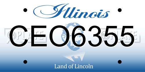 CEO6355 Illinois License Plate