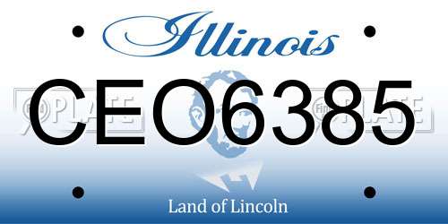 CEO6385 Illinois License Plate