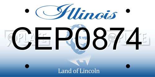 CEP0874 Illinois License Plate