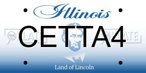 CETTA4 Illinois License Plate