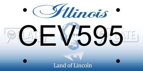 CEV595 Illinois License Plate