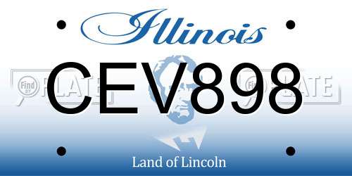 CEV898 Illinois License Plate