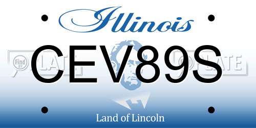 CEV89S Illinois License Plate