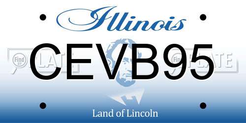 CEVB95 Illinois License Plate