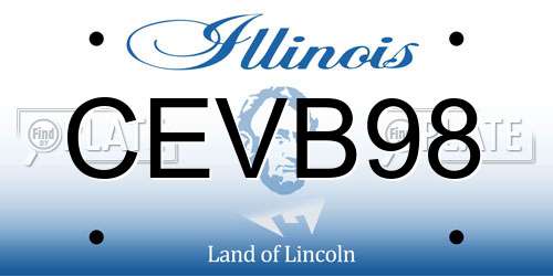 CEVB98 Illinois License Plate