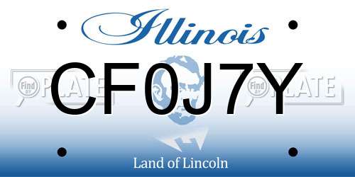 CF0J7Y Illinois License Plate