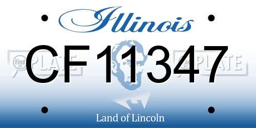 CF11347 Illinois License Plate