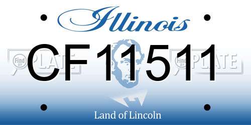 CF11511 Illinois License Plate